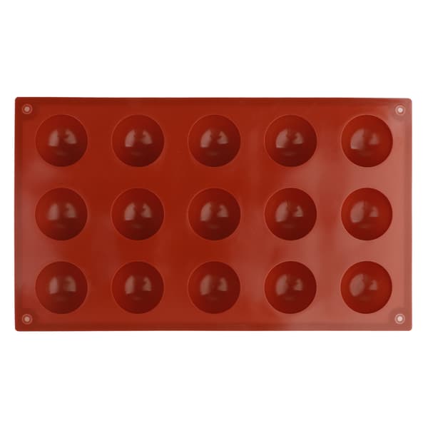 15 hulrum Halvcirkel Silikoneforme - Mini Halvkugleformet Rund Kuppelform, Bombe Teakage Bageform til Kagedekoration