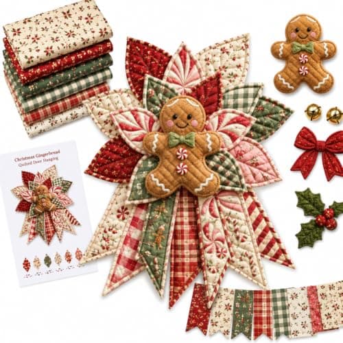 Gør-det-selv Quiltet Halloween Græskar Dørhænger Sæt Håndlavet Patchwork (Honningkage) Gingerbread