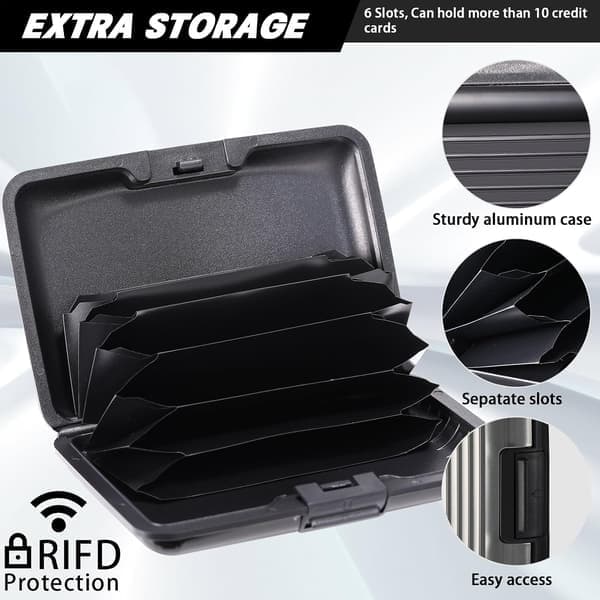Kortholder i aluminiumslegering RFID-kortholder Brun
