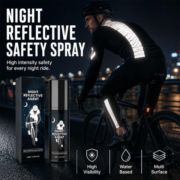 Nattreflekterende spray, 100 ml selvlysende maling med høy synlighet (gul) Yellow