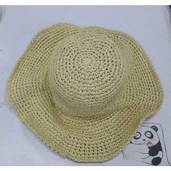 Sammenklappelig stråhat til kvinder, bred sommer strand solhat, 57-59 cm beige beige