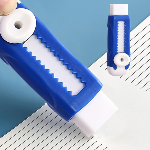 1 st infällbart skjutbart suddgummi med hållare, push-pull pennsuddgummi (GRÖN) Gren