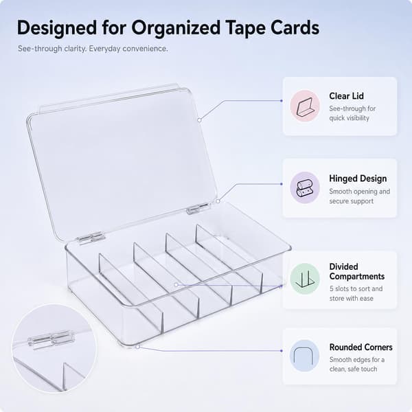 Washi Tejp Organizer med 50 Plast Washi Tejp Organizer Kort