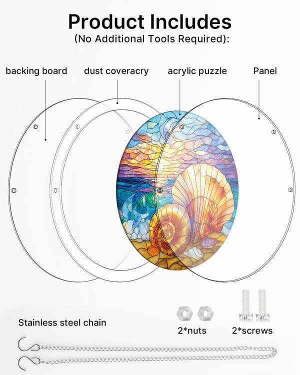 Akryylinen aurinkosieppari-palapeli, Ocean Echo Shell - 7,4 tuumaa Ocean Echo Shell