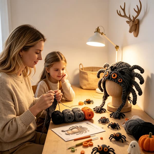 smtsmt Fantasy Hettehatt DIY Heklesett Serie (Edderkopp) Spider