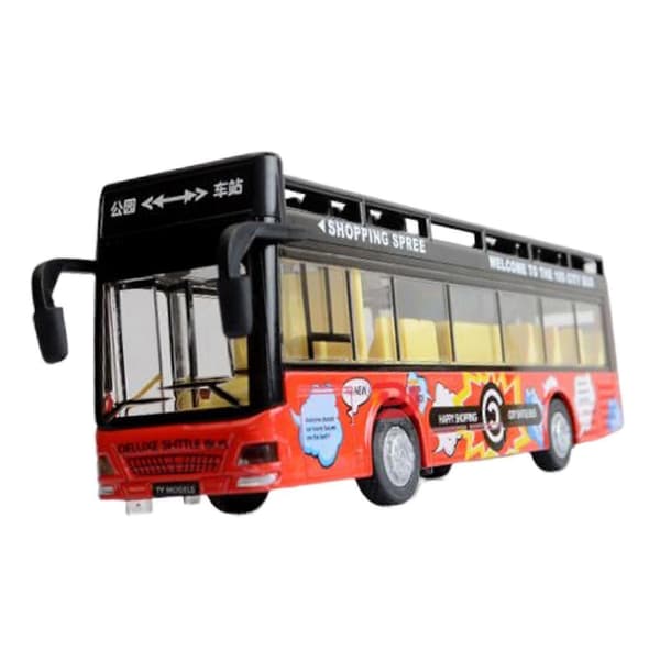 1:32 Dobbeldekker Sightseeing Buss Modell Rød - Støpt Metall Pull Back Bil Leke