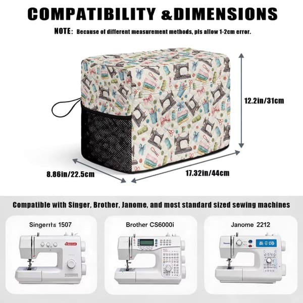 Vattert symaskindeksel Syelementer Sewing Elements