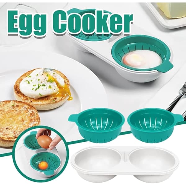 2-lags eggekopp med dreneringskurv, eggekopp av matkvalitet (blå)