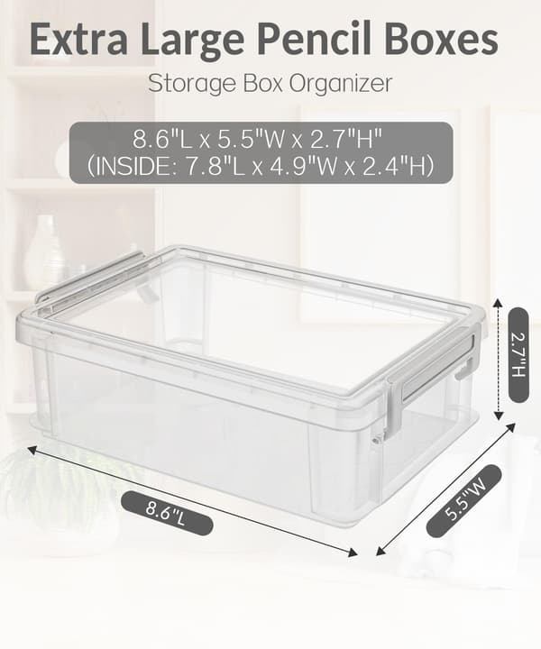 Sooez 12-pack extra stor pennlåda, pennfodral i plast, kritlåda Large (Pack of 2) Multi