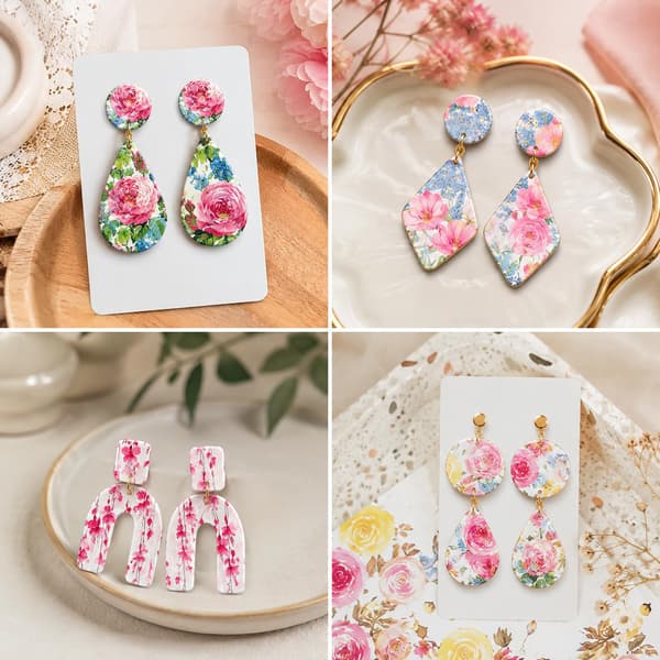 Lertransferpapper, 18 st färgglada blommiga transferark 18Pcs Soft Pastel Flowers