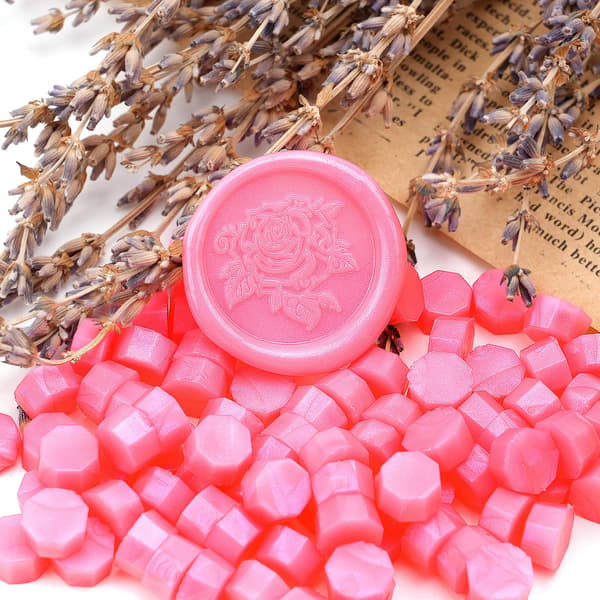 200 stk. Aurora Rouge Røde Lakseglperler, Lakperler til Seglstempel 200PCS Rouge Red