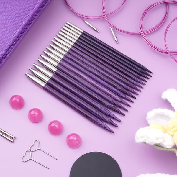 Hobekoee utbytbara rundstickor set Purple