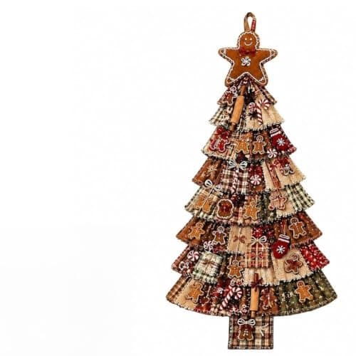 Begyndervenligt DIY Oversized Patchwork Juletræ Dørhængsæt Gingerbread