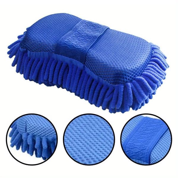 Mikrofiber Chenille Bilvasksvamp med Elastisk Stropp, Ripefri Ultraabsorberende Vaskehanske for Profesjonell Bilpleie, Lofri
