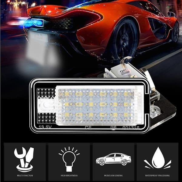 2 st LED-nummerskyltsbelysning för A3 S3 A4 S4 A6 C6 A8 S8 Q7 Db