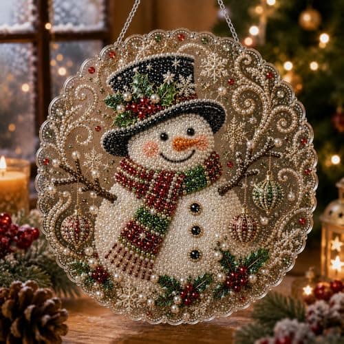 Jul Pärla Diamantmålning Solfångare Kit, DIY Hantverk (#E, 20cm) 8in #E