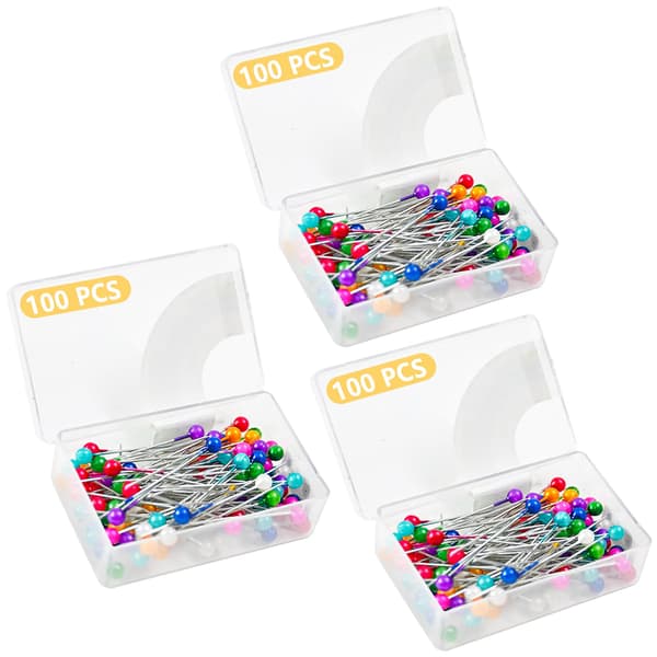 DTDNZKN 300 st synålar med glaskulhuvuden 300PCS