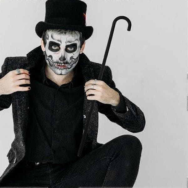 Sort plastikstok til cosplay, til Halloweenfest og børnefødselsdag, let og bærbar, 3 stk.