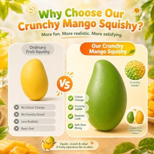Krämig Mango Squishy ASMR Pärlfylld Långsamt Stigande Klämmango Mango