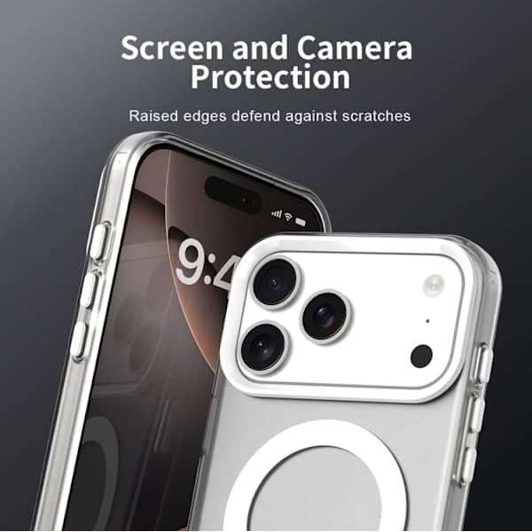 iPhone 17 Pro Max-deksel – Candy Magsafe PC Hybrid TPU, hvit Vit