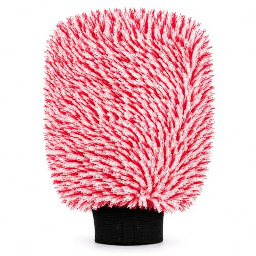 Mikrofiber biltvättvante, biltvättshandske, röd och vit Red & White