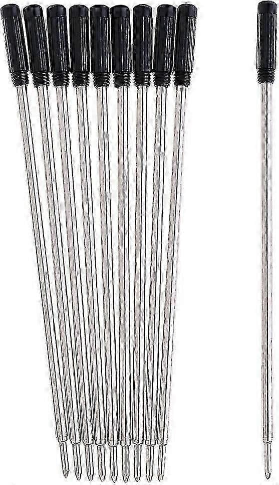 10-pak metal kuglepenne-refiller med fin spids, 11,5 cm længde, essentiel til britisk studenterpapir