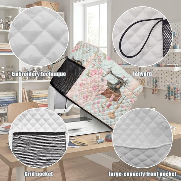 Vattert symaskindeksel Symaskintrykk 5 Sewing Machine Print 5