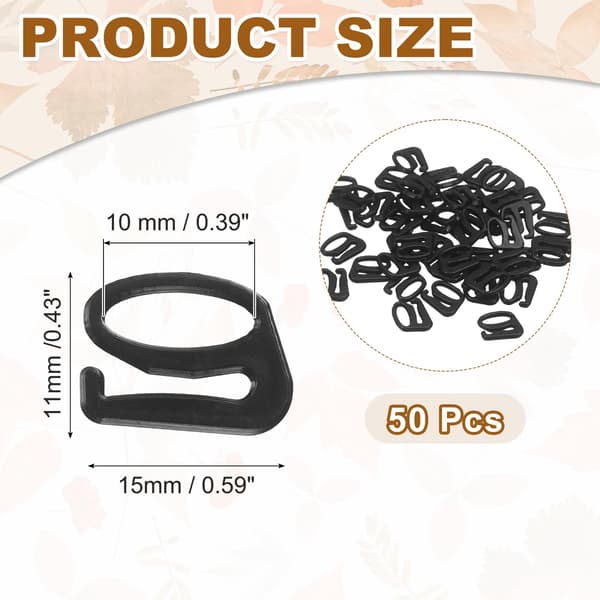 MECCANIXITY BH-kroker for stropper, 9-formede BH-kroker erstatning 6mm / 50 Black