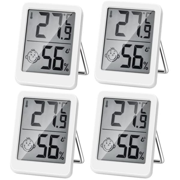 4-pack digital inomhustermometer och hygrometer, hög precision, temperatur- och fuktighetsövervakning