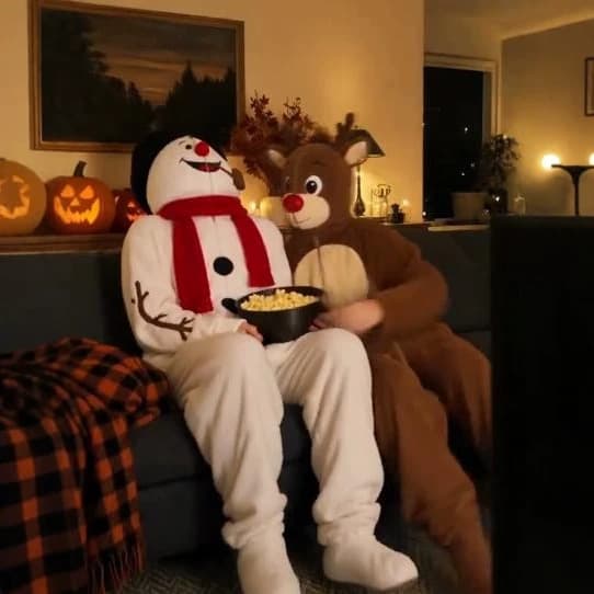 Julpyjamas i one-piece-modell - Ren L Reindeer L