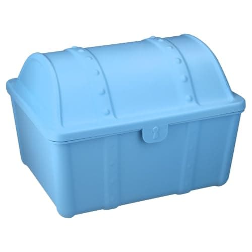 Plastskattkista skrivbordsorganisatör och förvaringslåda, blå