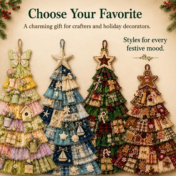 Begyndervenligt DIY Oversized Patchwork Juletræ Dørhængsæt Christmas