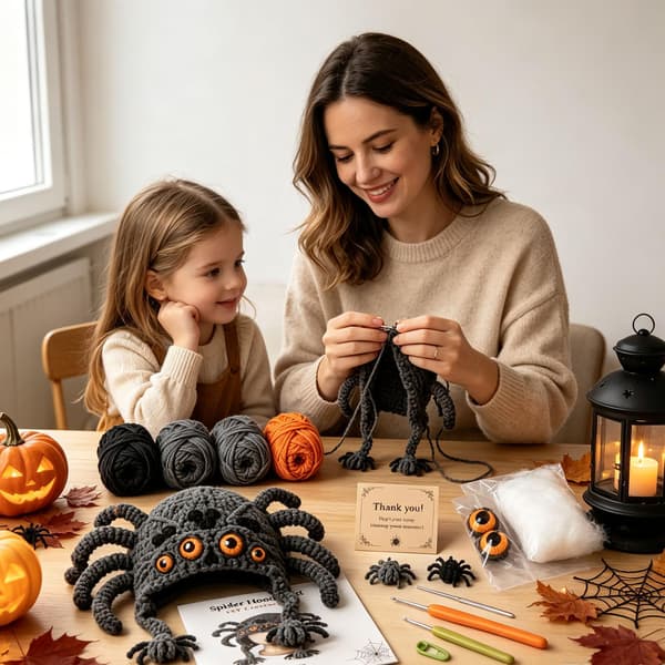 smtsmt Fantasy Hettehatt DIY Heklesett Serie (Edderkopp) Spider