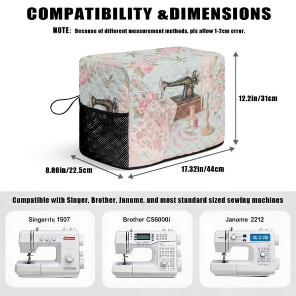 Vattert symaskindeksel Symaskintrykk 5 Sewing Machine Print 5