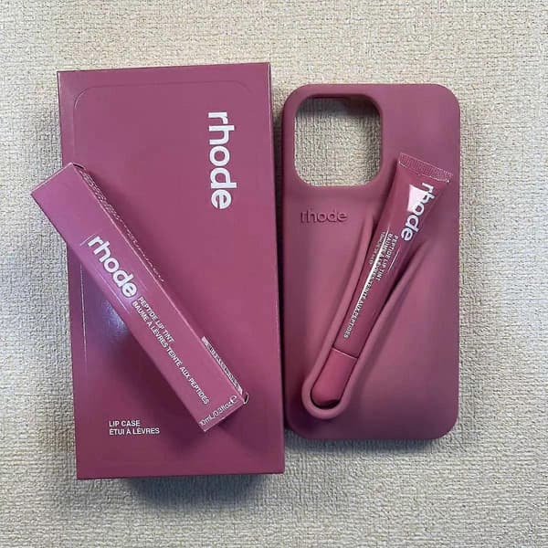 Rhode med læbeglans telefoncover til iPhone 16 15 14 13 12 17 11 Pro Max Plus Lip Raspberry Iphone 16 Pro