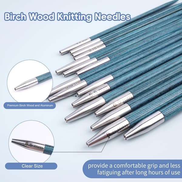 Hobekoee utbytbara rundstickor set Blue