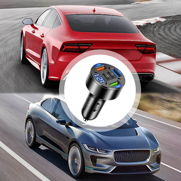 4 USB-porte Superhurtig QC3.0+PD Bilopladeradapter til iPhone Android UK