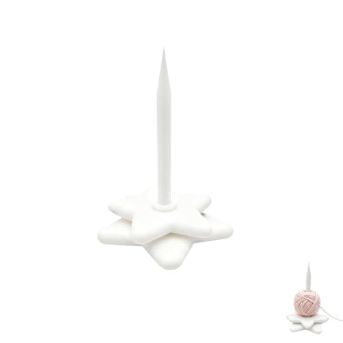 Stjerne garnholder for hekling og strikking, bærbar garnspinner (hvit) white