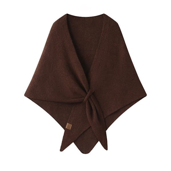 Damhalsduk Pashmina & Triangulär Sjal - Varm Lång Sjal för Fest & Vinterbruk Brun Brun Brown