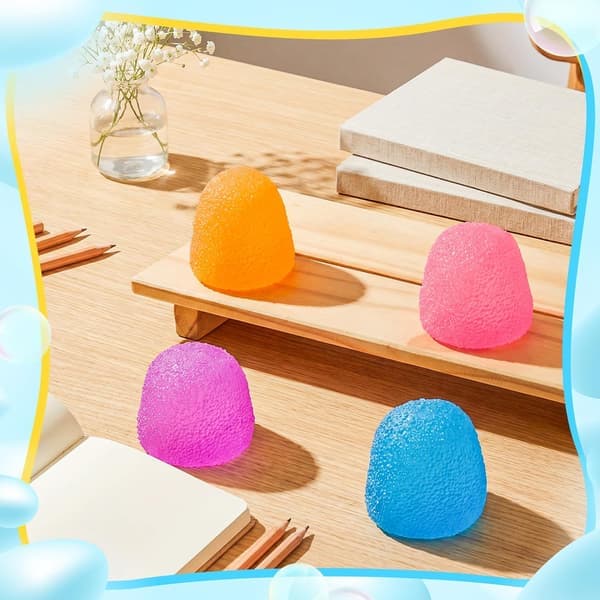 4-PACK Gummy Squeeze Gumdrop Fidget Present Vuxen Söt Sensorisk Fidget Autism Stressboll Kontorspresenter Kub Cube