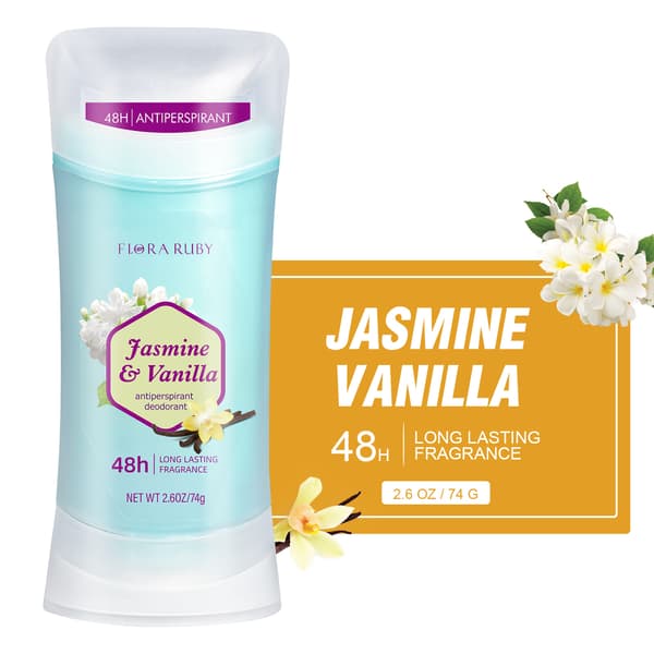 Flora Ruby Antiperspirant Deodorant Stick, 48H svette- og luktbeskyttelse, aluminiumsformel, langvarig friskhet jasmine