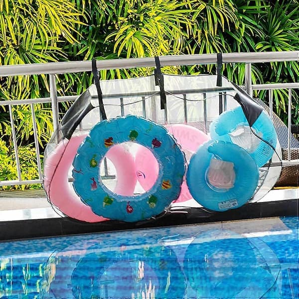 Pool Float Mesh Storage Bag, Mesh Pool Toy Bag, Toy Storage for Float with Adjustable Straps, Collapsible - Perfet Black Black