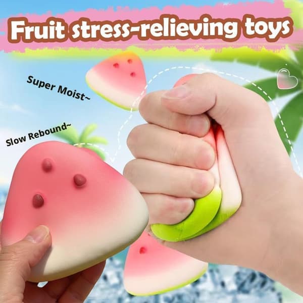 1 - 5 st Vattenmelon Taba Squishy, Långsam Stigning/återhämtning, Ångestlindrande Leksak 5 ST 5PCS