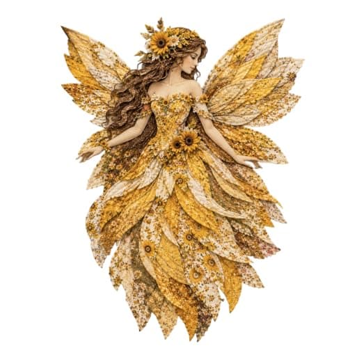 Wegodal Fairy Patchwork DIY, Morsomt Blomsterfe Patchwork Sysett Yellow