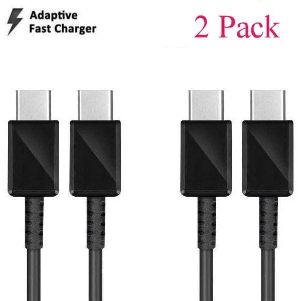 2 kpl 1m Samsung S23/S22/S21/S20 USB-C–USB-C-kaapeli musta