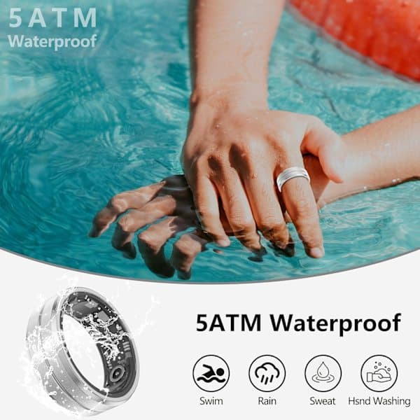 Smart Ring Aktivitetsmätare Stegräknare Sömnmonitor Vattentät Lång Batteritid iOS Android Silver No.7 silver No.7
