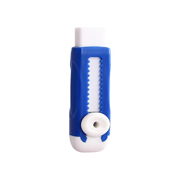 1 st infällbart skjutbart suddgummi med hållare, push-pull pennsuddgummi (BLÅ) Blu