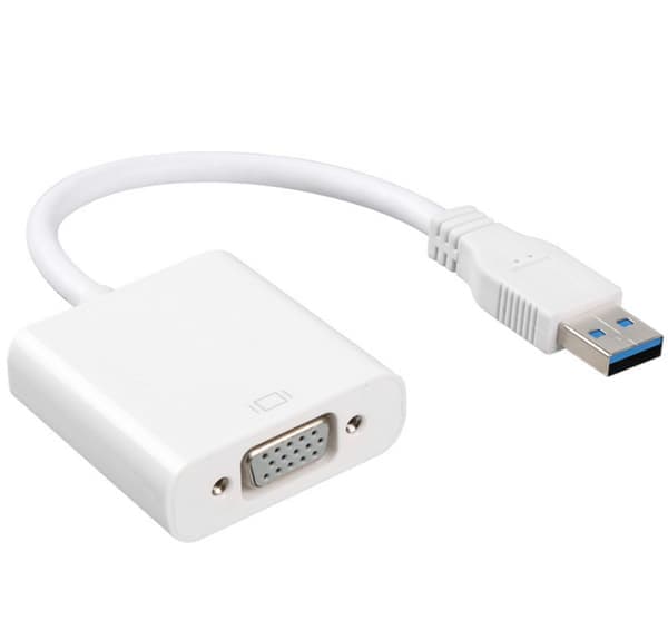 USB til VGA-konverter HD-videoadapter hvid