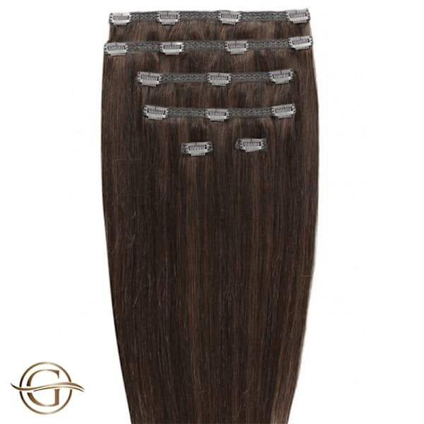 Gold24 Clip-on-extensions 4# brun - 60 cm