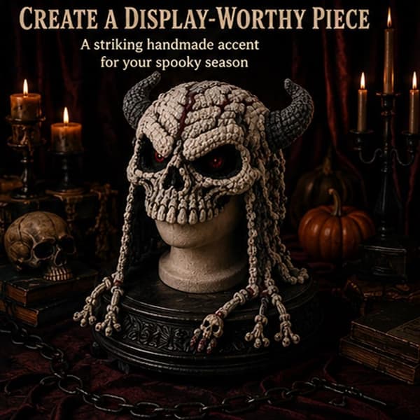 Halloween Monsterhætte DIY Hæklesæt, Halloweenhætte Hatsæt til Begyndere (Sort) Black
